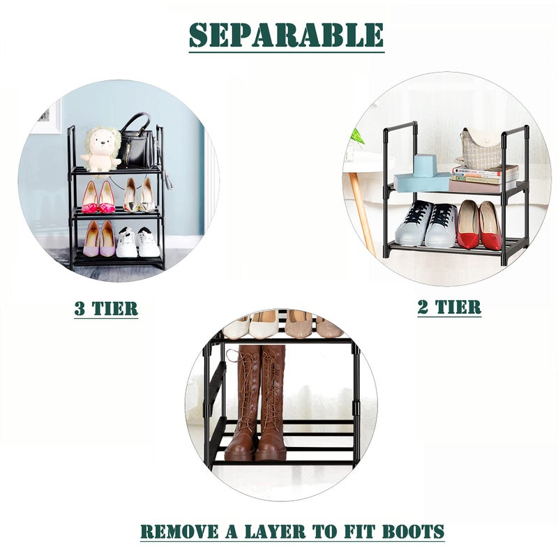 OYREL Shoe Rack, Sturdy Metal Shoes Rack Organizer,Narrow Shoes Stand Shelf 5 Tier Shoe Racks for Closets Small Space - Image 3